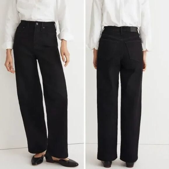 Madewell Denim - NEW Madewell The Perfect Vintage Wide-Leg Jean in Black Rinse Wash,‎ 28